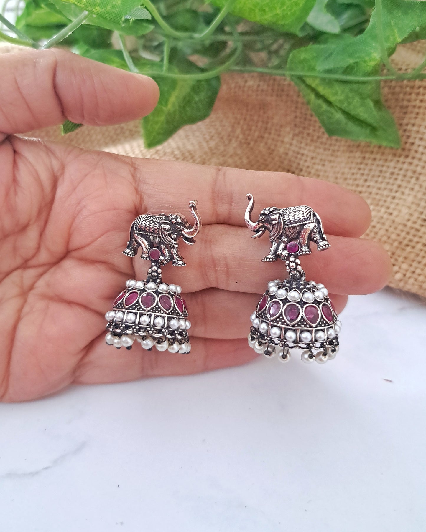 Manika Elephant Jhumkas