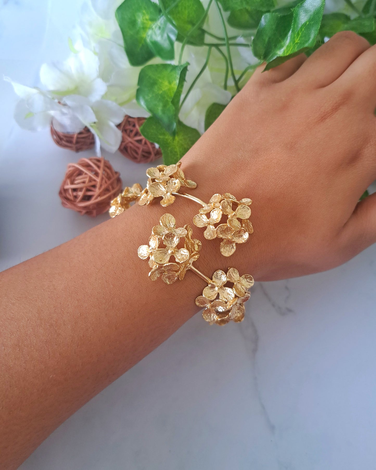 Gulmohar Mini Flowers Floral Bracelet Kada