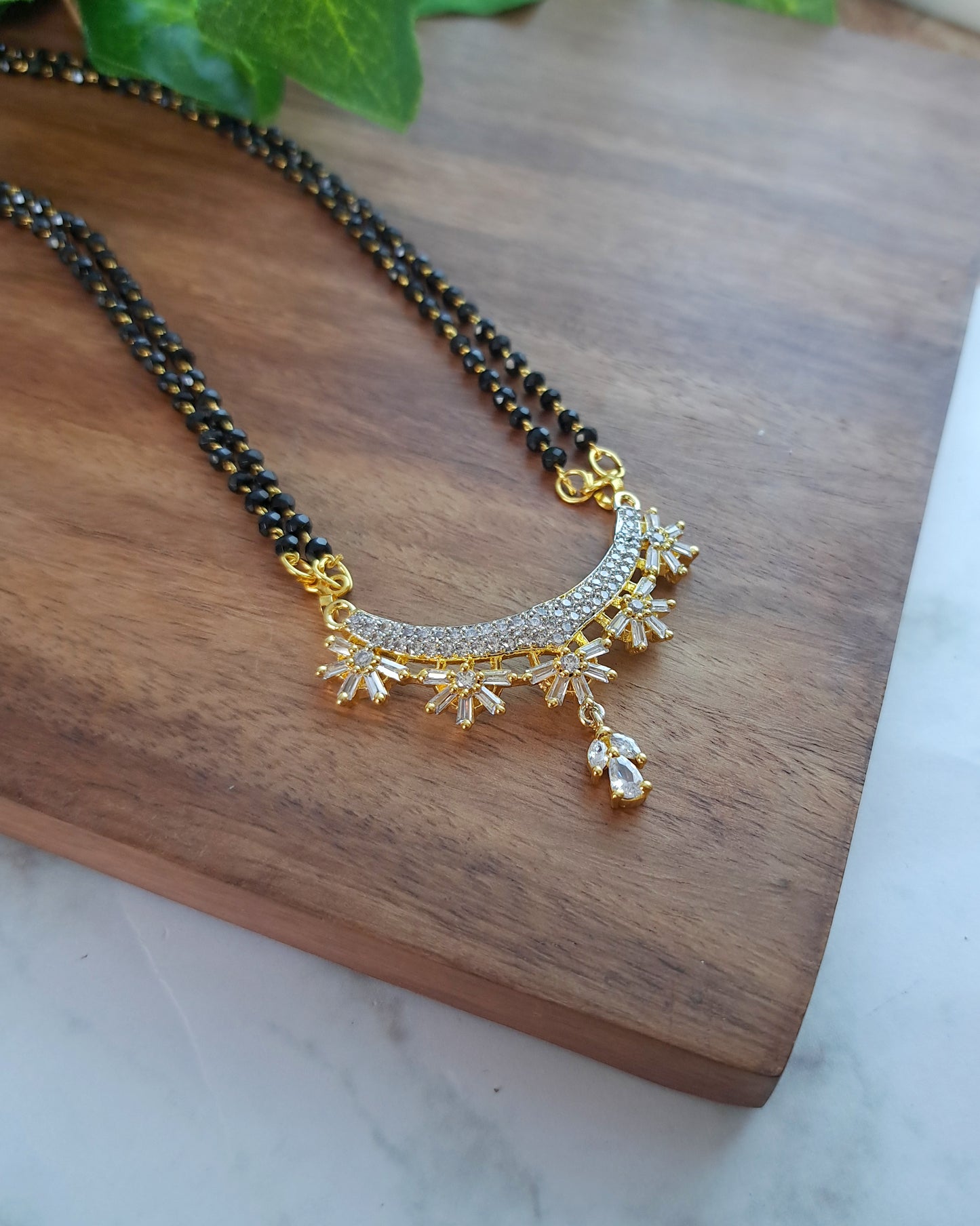 Meera Mangalsutra Zirconia Crystals