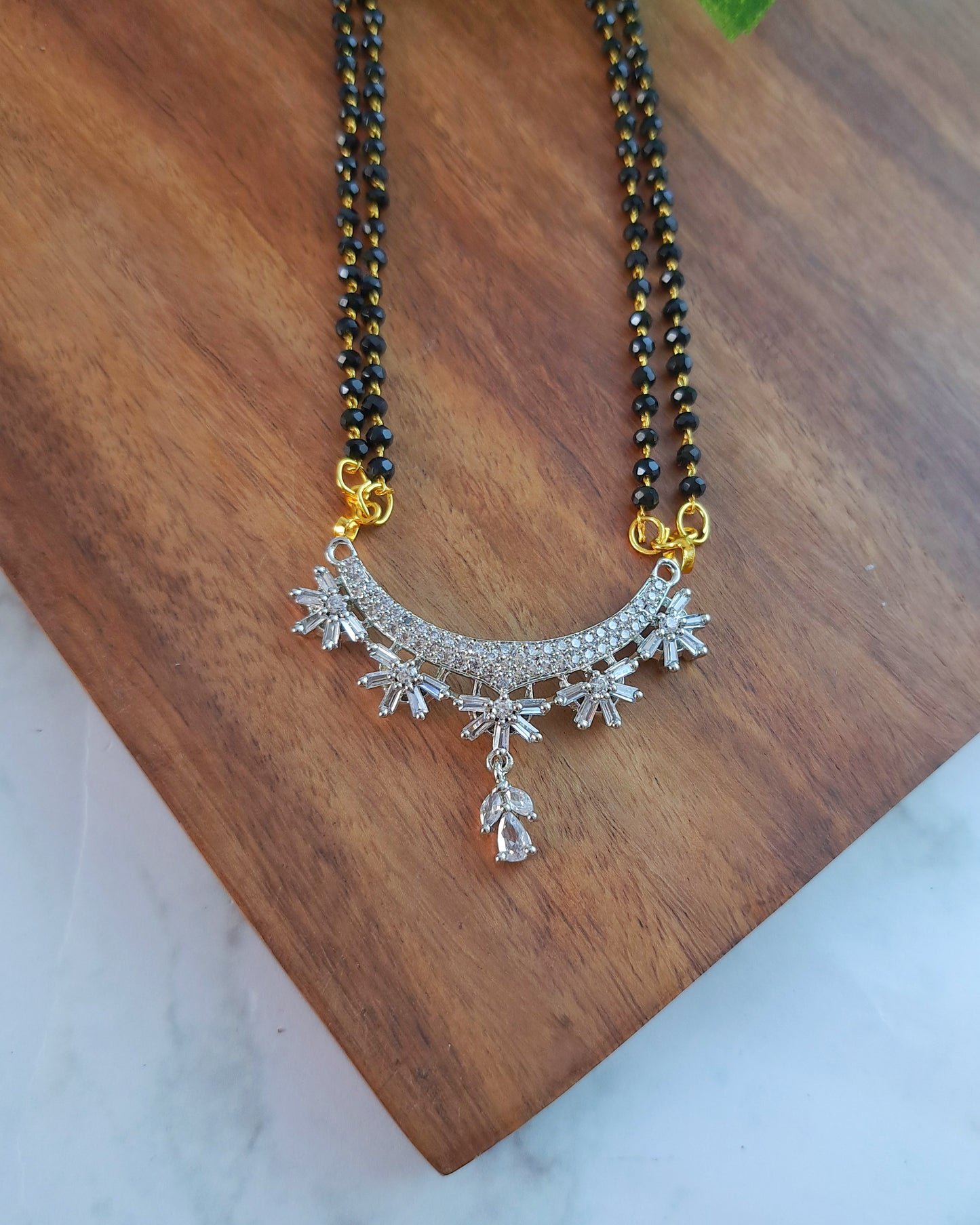 Meera Mangalsutra Zirconia Crystals
