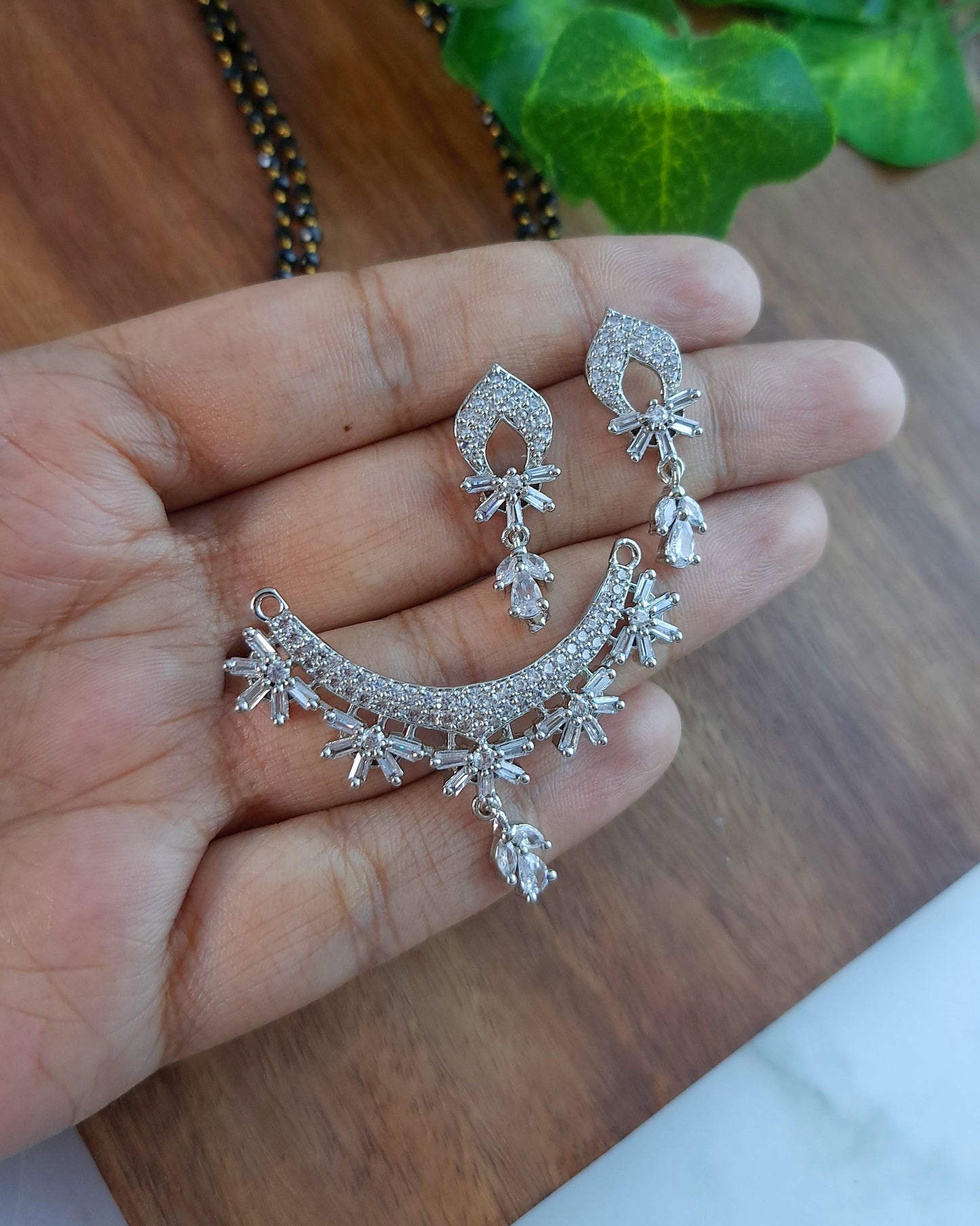 Meera Mangalsutra Zirconia Crystals