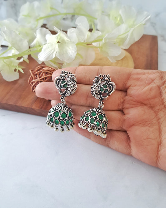 Priya Peacock Jhumkas