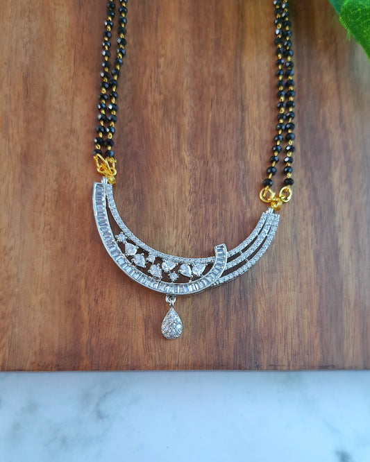 Amita Mangalsutra Zirconia Crystals Silver