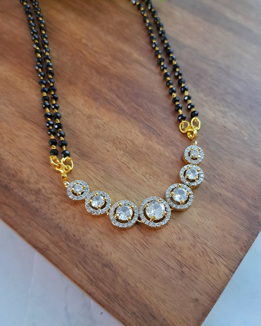 Swarali Gold Zirconia Crystal Mangalsutra